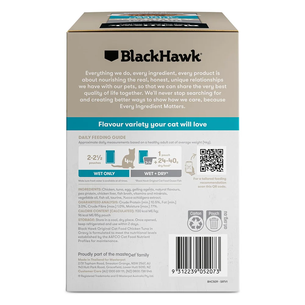 Black Hawk Original Chicken Tuna in Gravy Wet Cat Food - Image 2