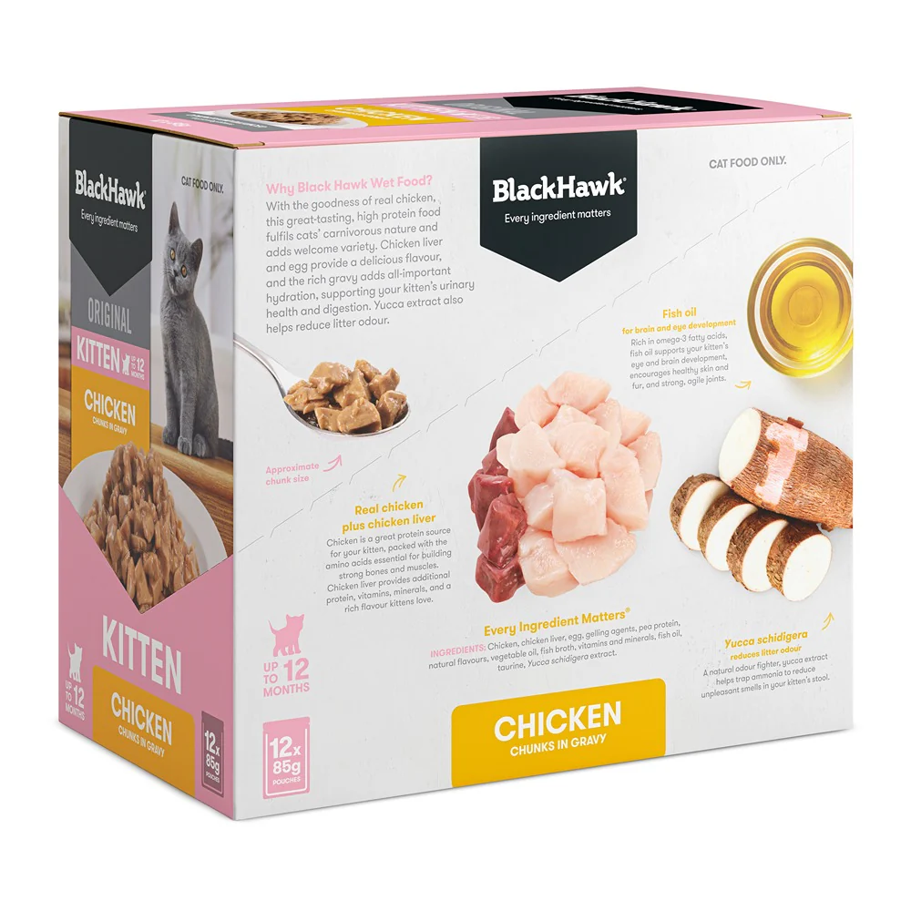 Black Hawk Original Chicken in Gravy Wet Kitten Food - Image 4