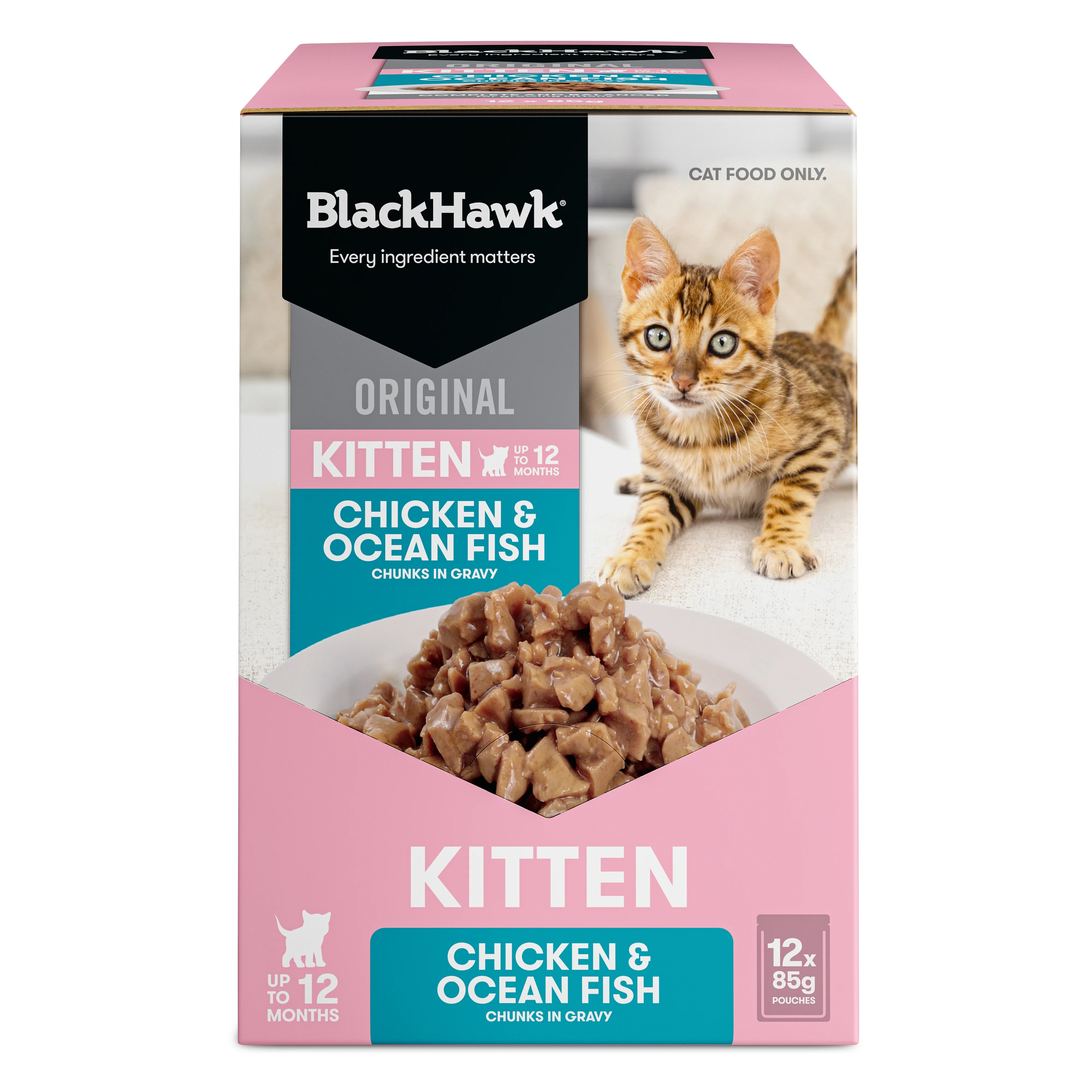 Black Hawk Original Kitten Food Chicken Oceanfish in Gravy - Image 4