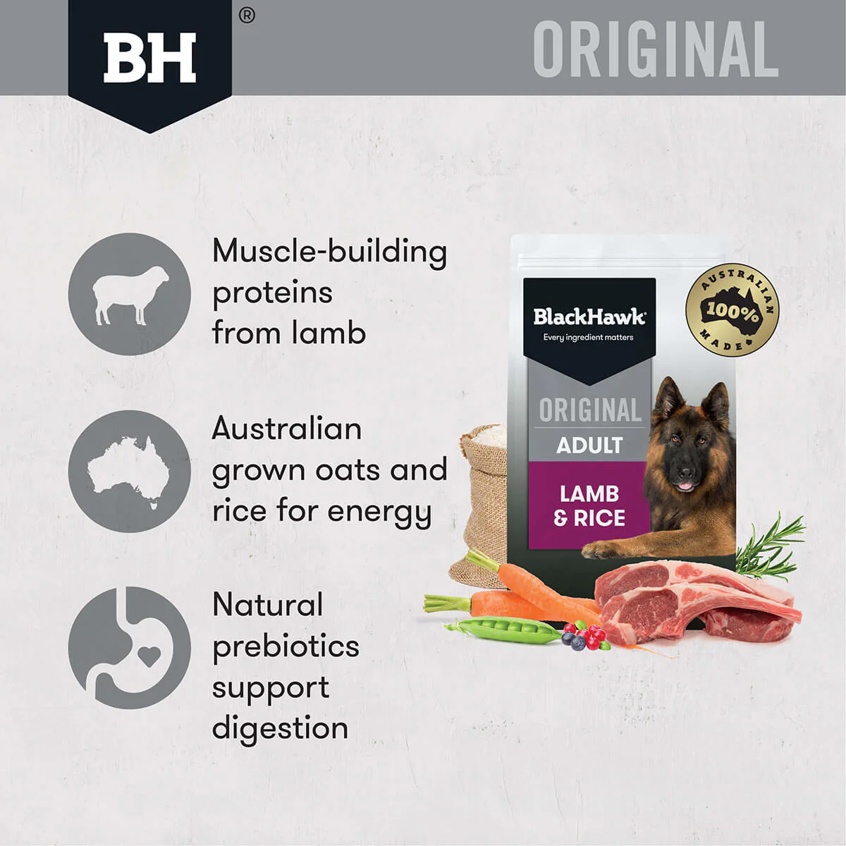 Black Hawk Original Lamb & Rice Adult Dry Dog Food - Image 3
