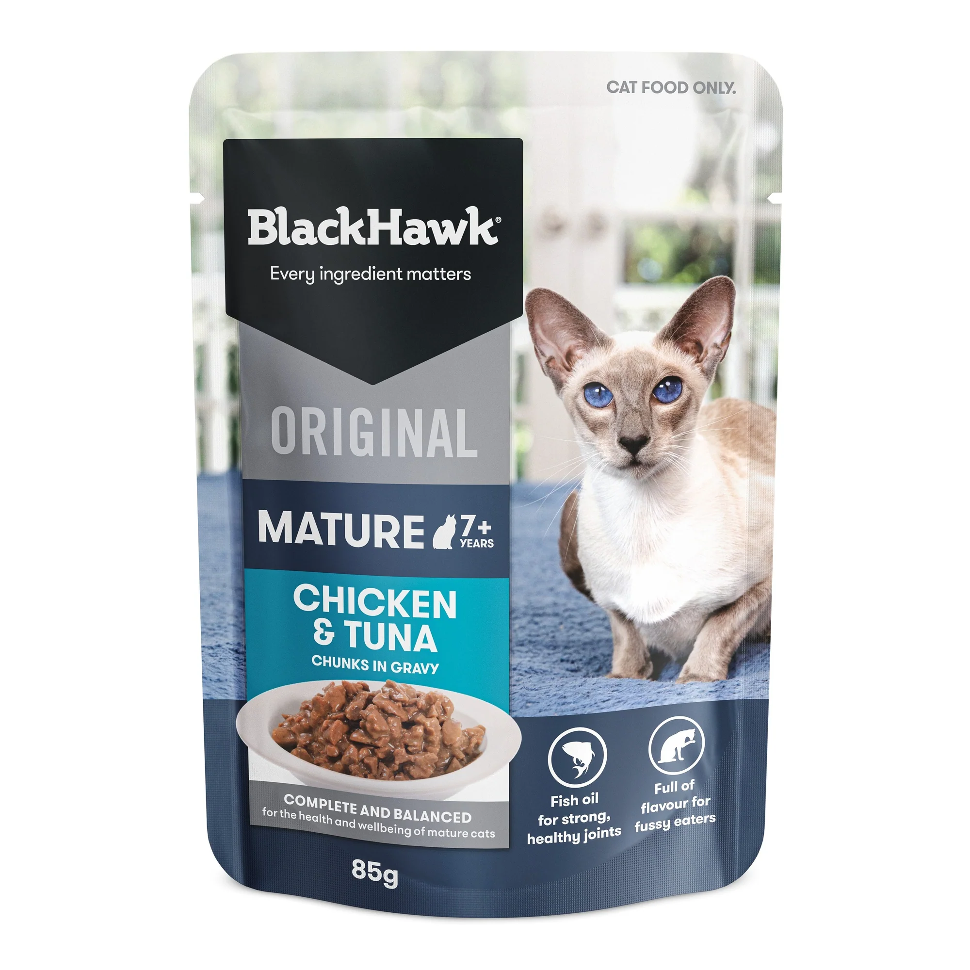 Black Hawk Original Chicken & Tuna Gravy Mature Wet Cat Food - Image 12