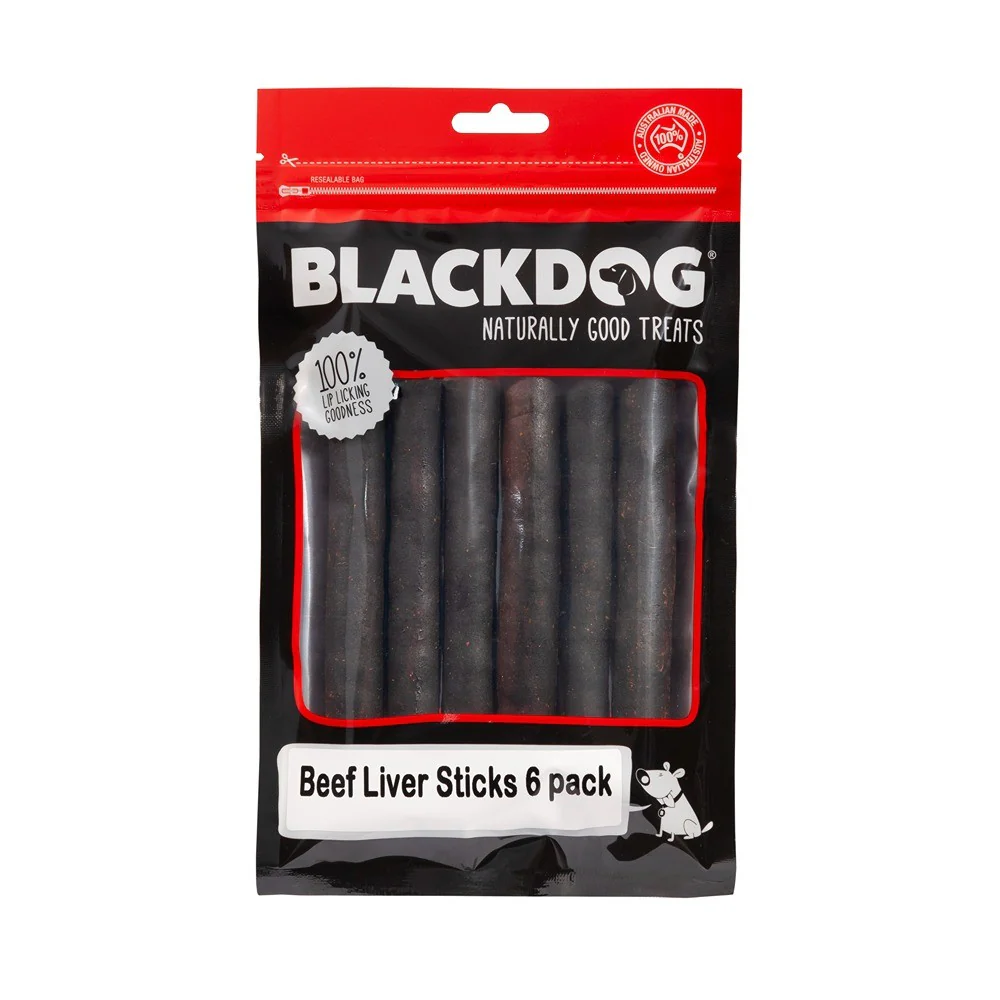 Blackdog Beef Liver Sticks Dog Treats 6pk