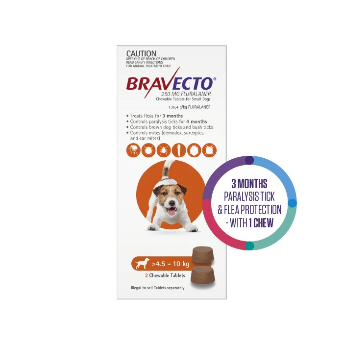 BRAVECTO Flea & Tick Chew Treatment 4.5-10Kg Dog - Image 2