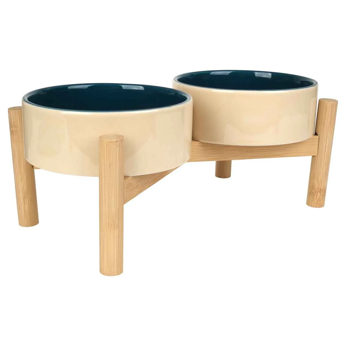 Buddy & Belle Ceramic Bowls with Bamboo Stand - Image 3