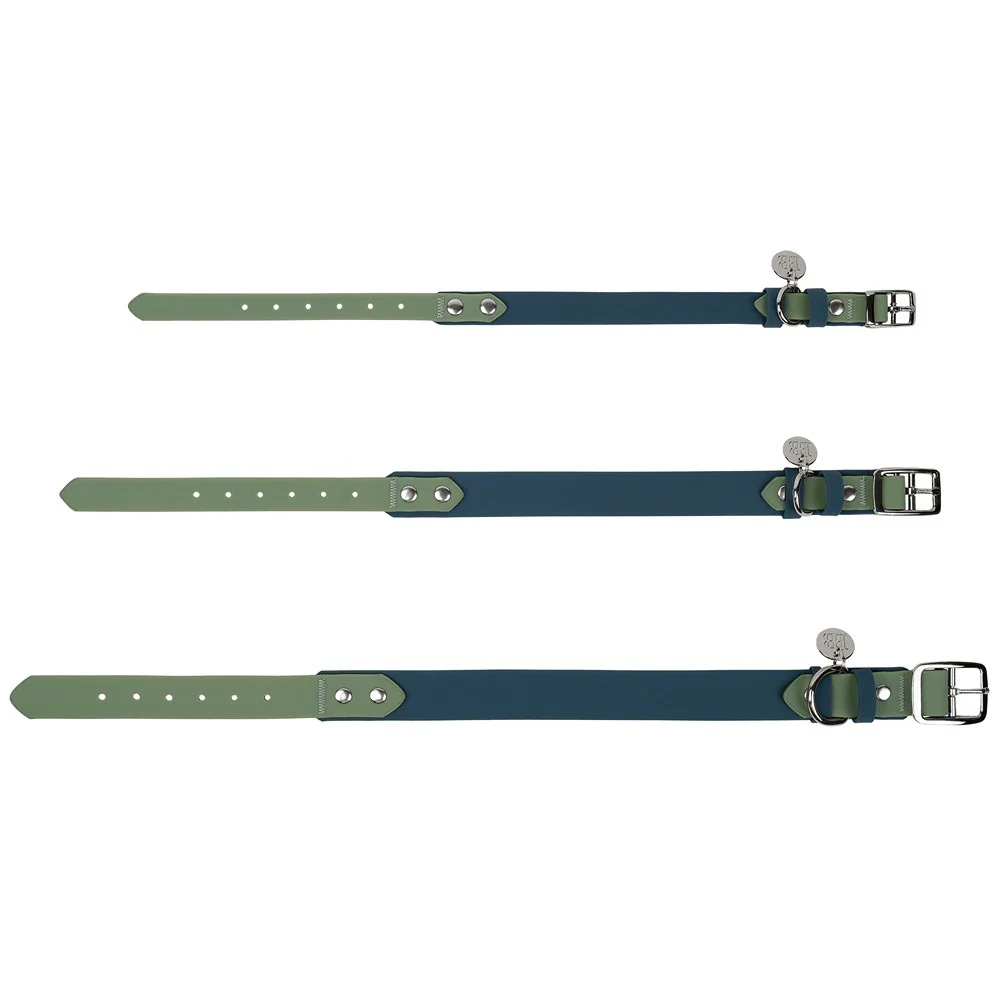 Buddy & Belle Dog Collar Saltbush Green & Lagoon Blue - Image 10