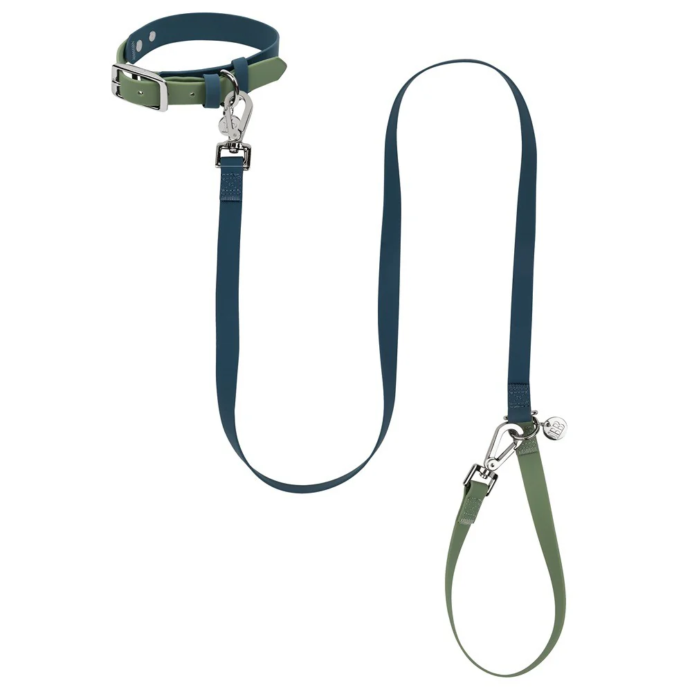 Buddy & Belle Dog Collar Saltbush Green & Lagoon Blue - Image 13