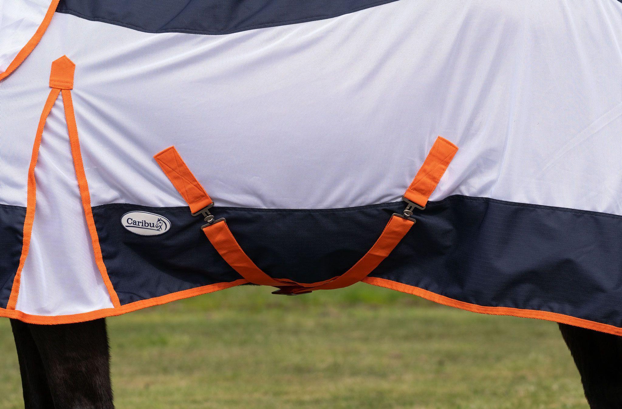 Caribu AeroMist Detach-a-Neck Midnight Orange Horse Rug - Image 35