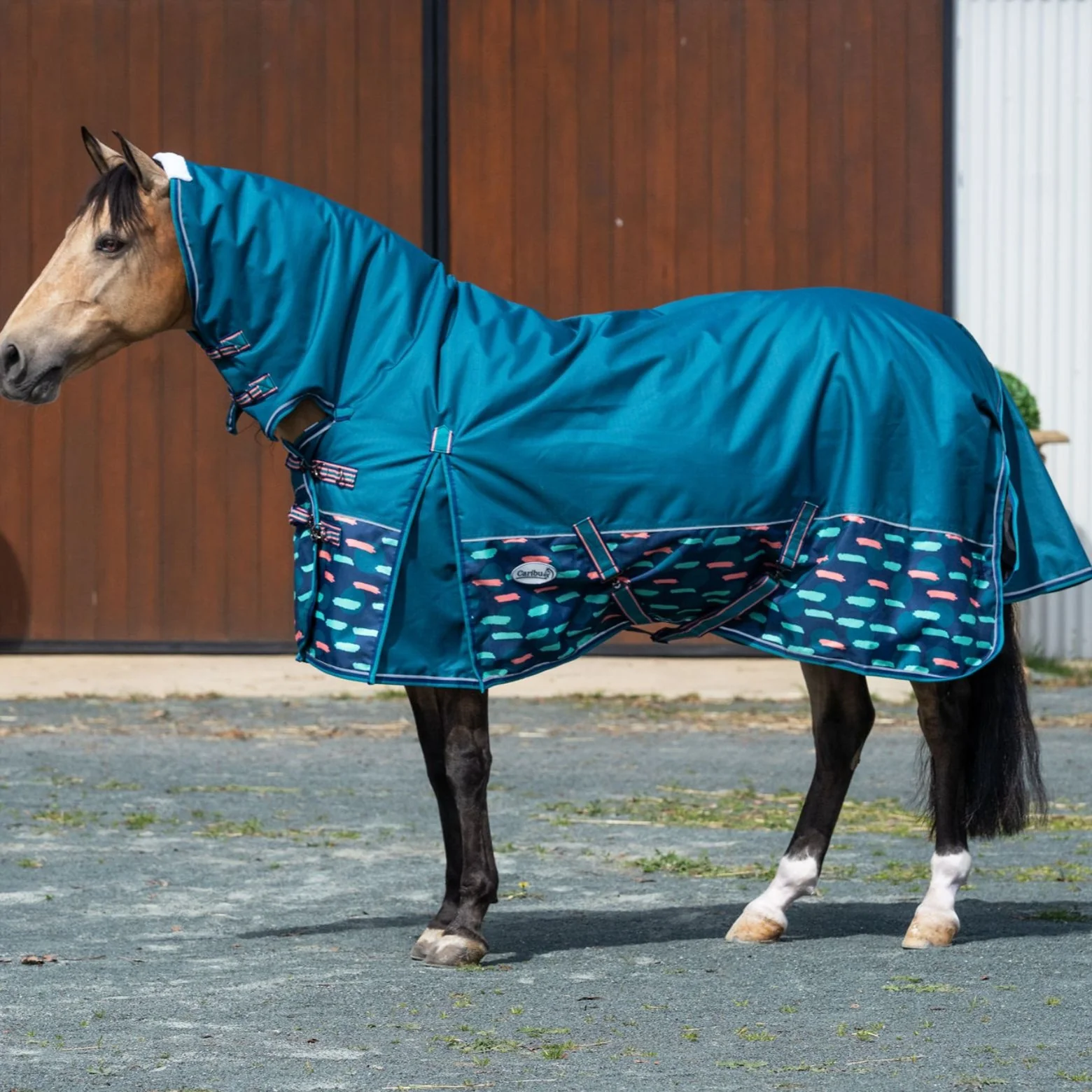 Caribu Alpine Combo Horse Rug 200g Peach Splotch - Image 11