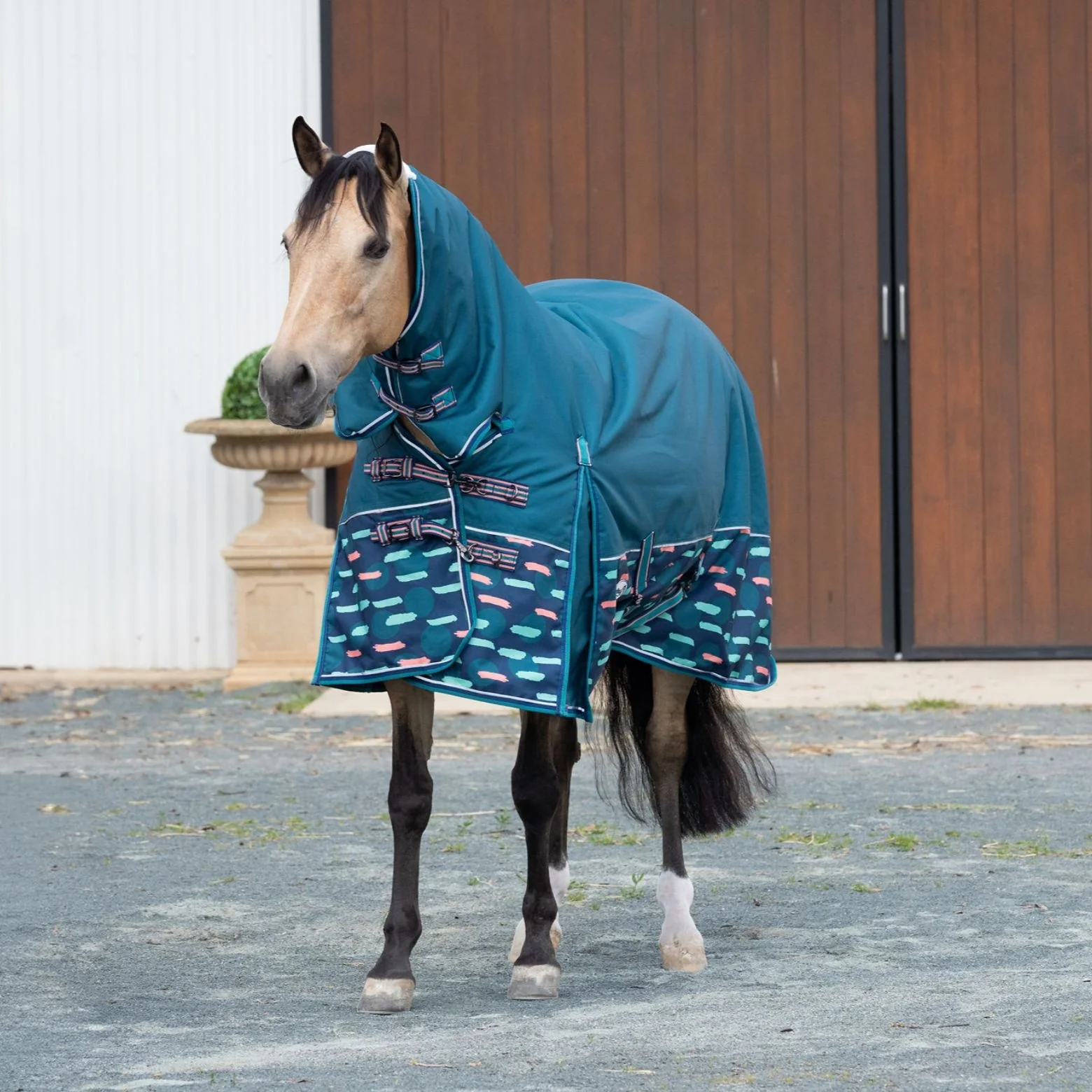Caribu Alpine Combo Horse Rug 200g Peach Splotch - Image 18