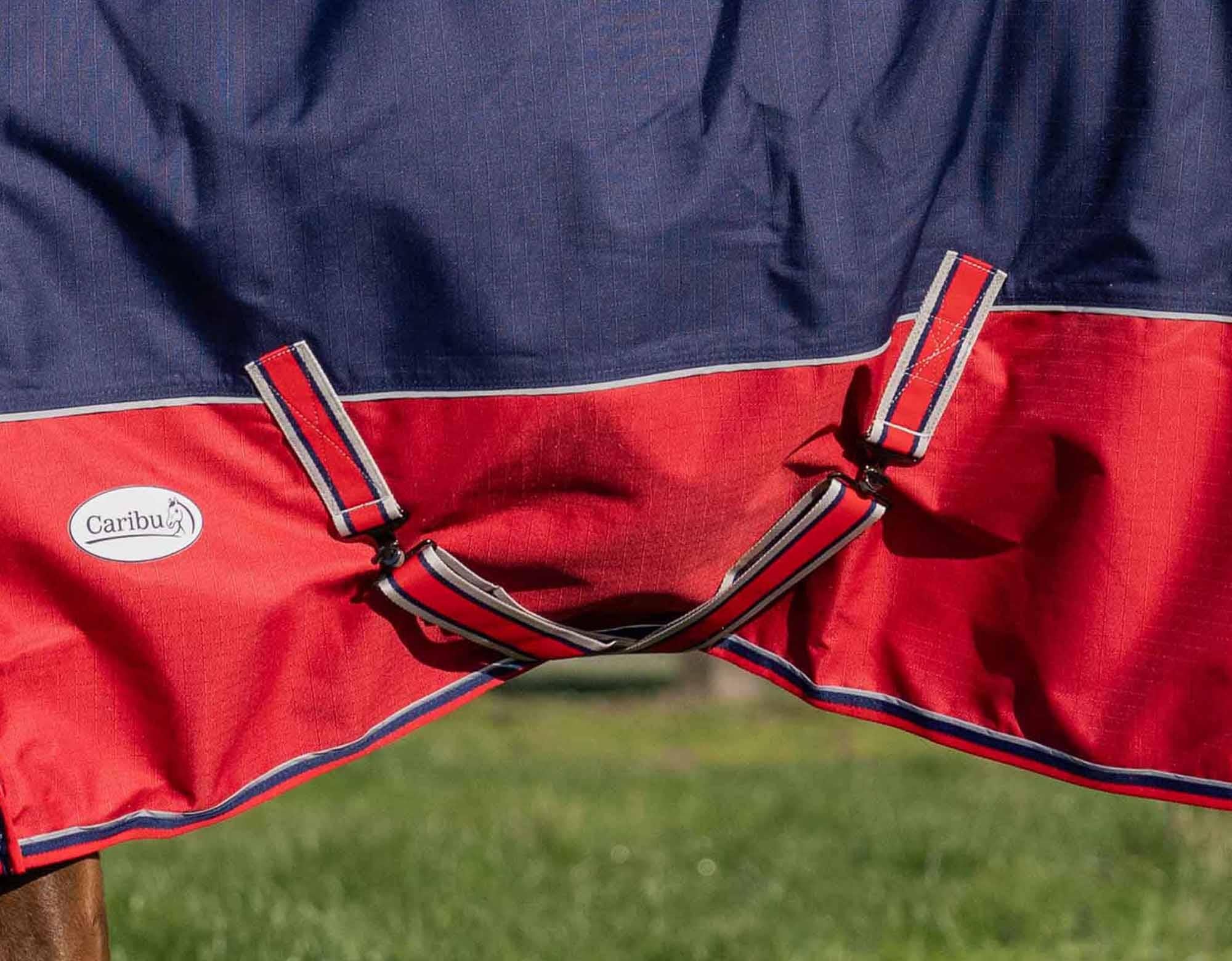 Caribu Alpine Detach-a-Neck Horse Rug 250g Navy Red - Image 20