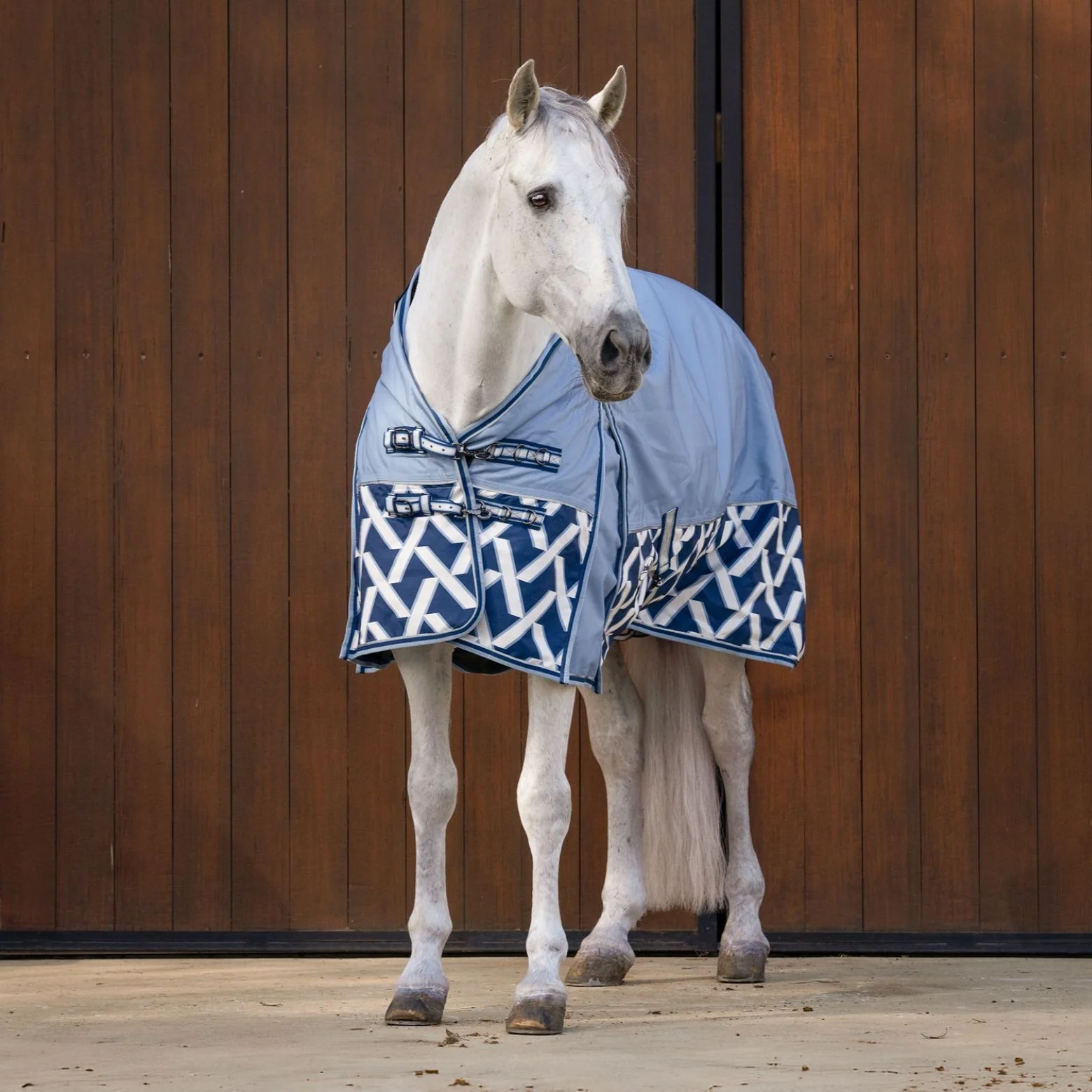 Caribu Alpine Detach-a-Neck Horse Rug 250g Sky Geo - Image 42