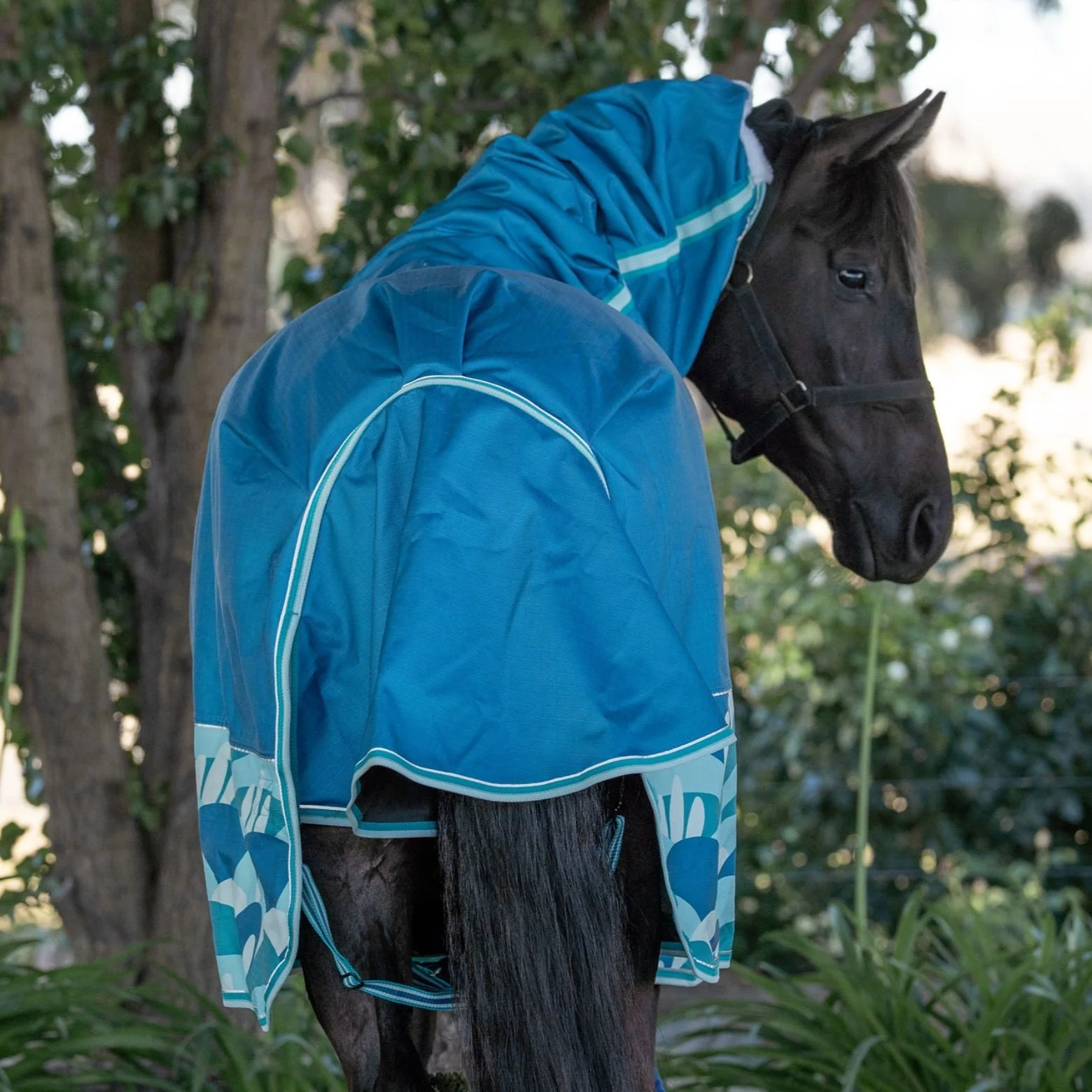 Caribu Alpine Scrunch Detach-a-Neck Horse Rug 100g Ocean Crest - Image 45