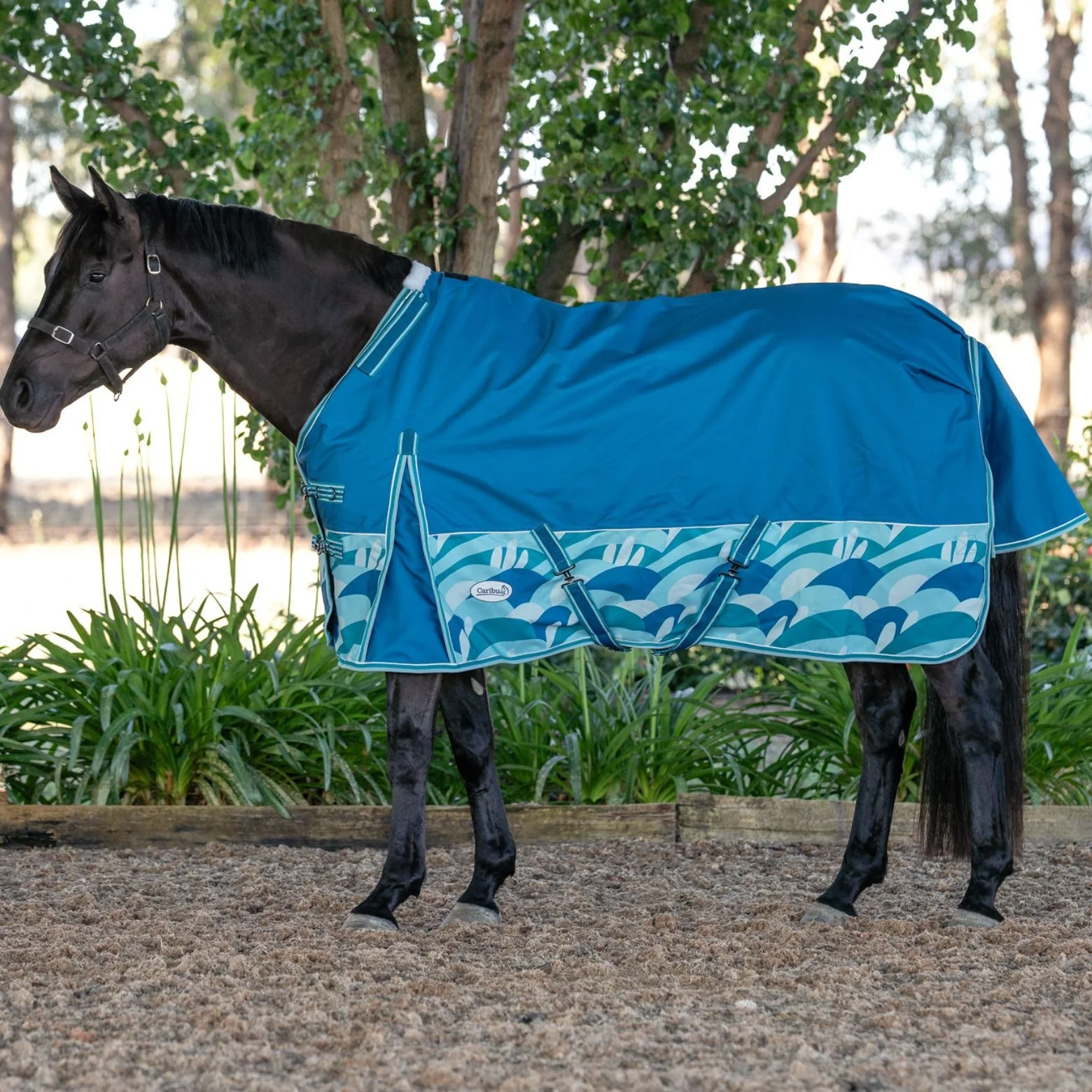 Caribu Alpine Scrunch Detach-a-Neck Horse Rug 100g Ocean Crest - Image 77