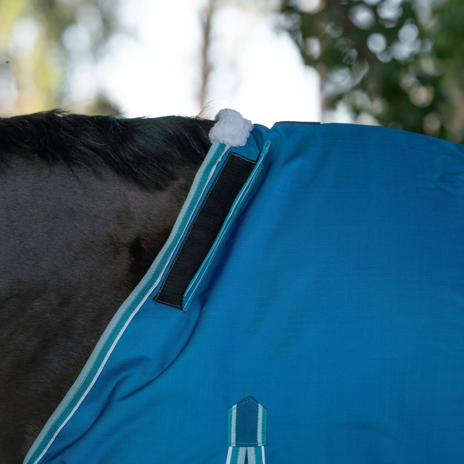 Caribu Alpine Scrunch Detach-a-Neck Horse Rug 100g Ocean Crest - Image 92