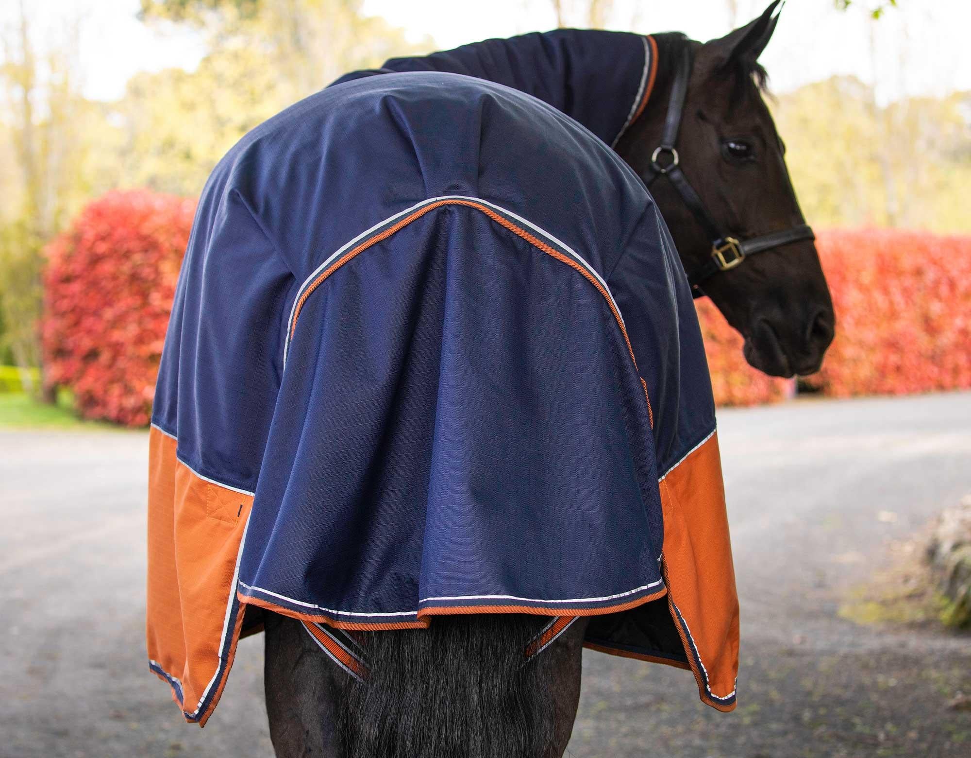 Caribu Alpine XL Gusset Detach-a-Neck Horse Rug 200g Navy Kumquat - Image 41