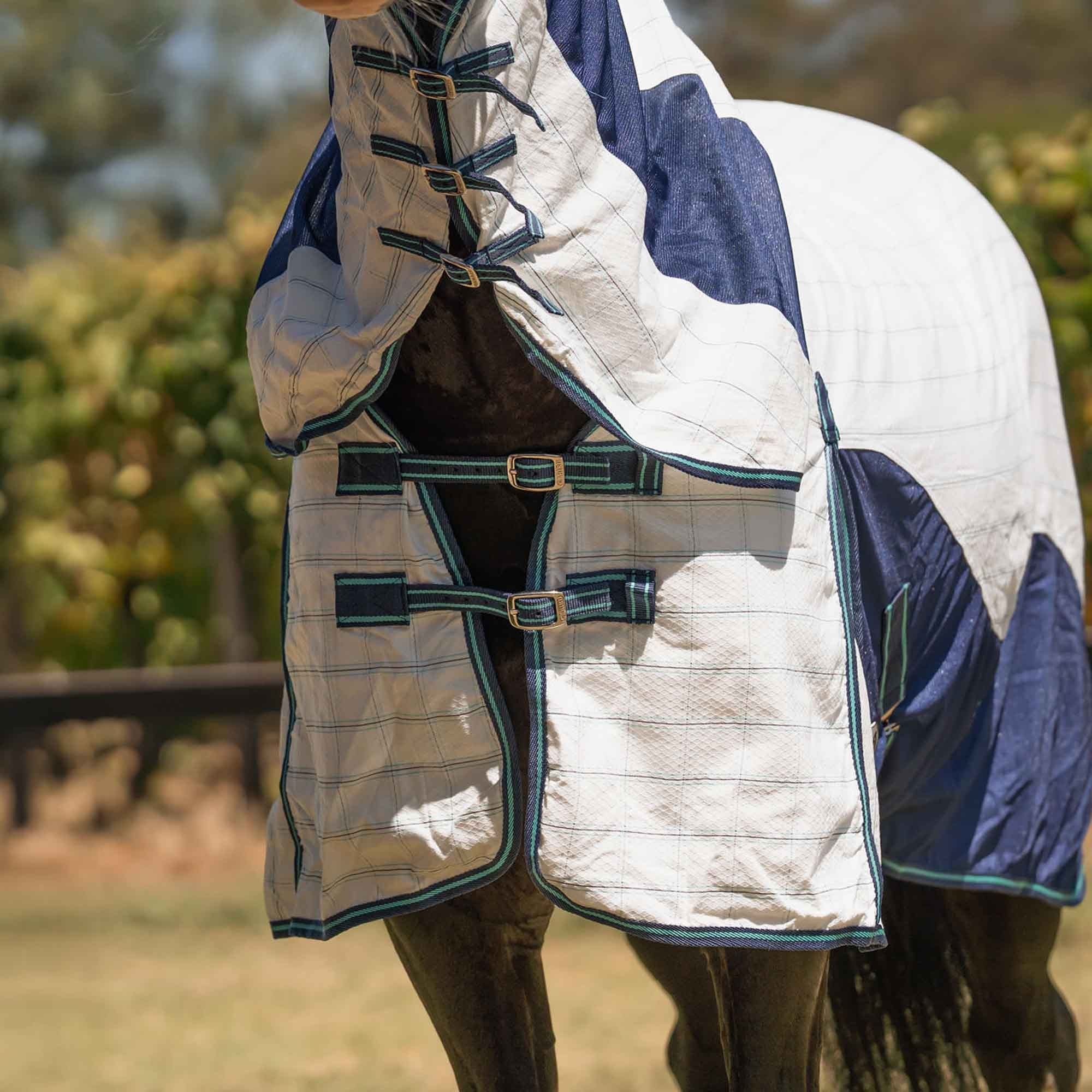 Caribu Atla Hybrid Combo Horse Rug Cobalt & Cabbage - Image 28
