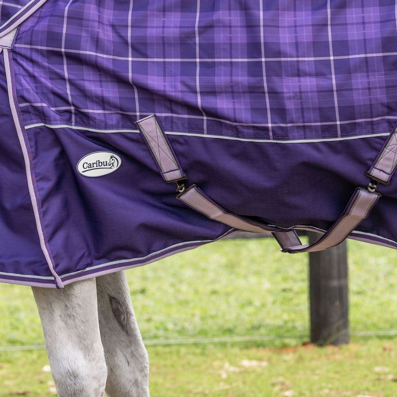 Caribu Eclipse Detach-a-Neck Rainsheet 1200D Purple Tartan - Image 55