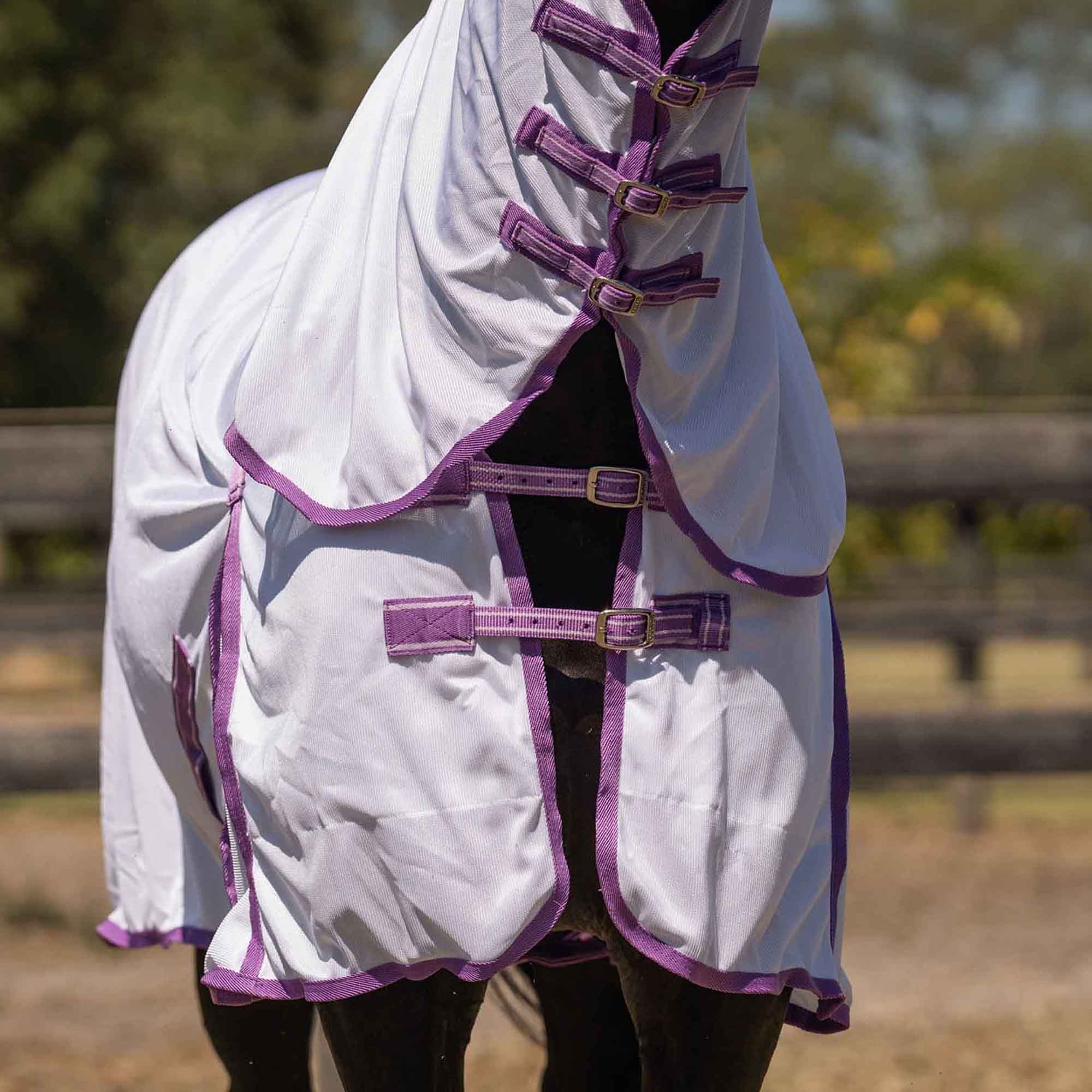 Caribu Euro Mesh Combo Horse Rug Violet & Lilac - Image 38