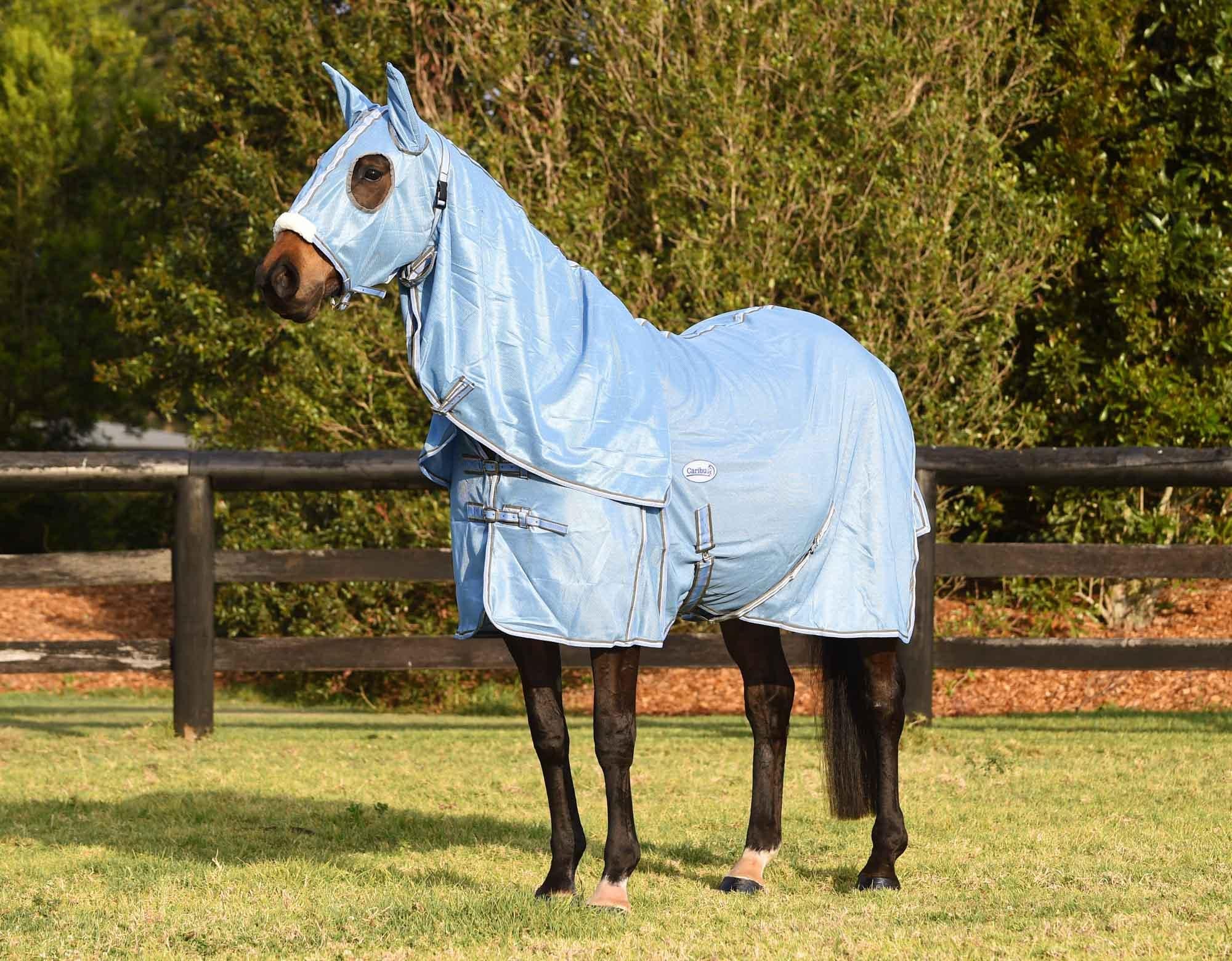 Caribu Euro Lite Mesh Hooded Combo Horse Rug - Image 37