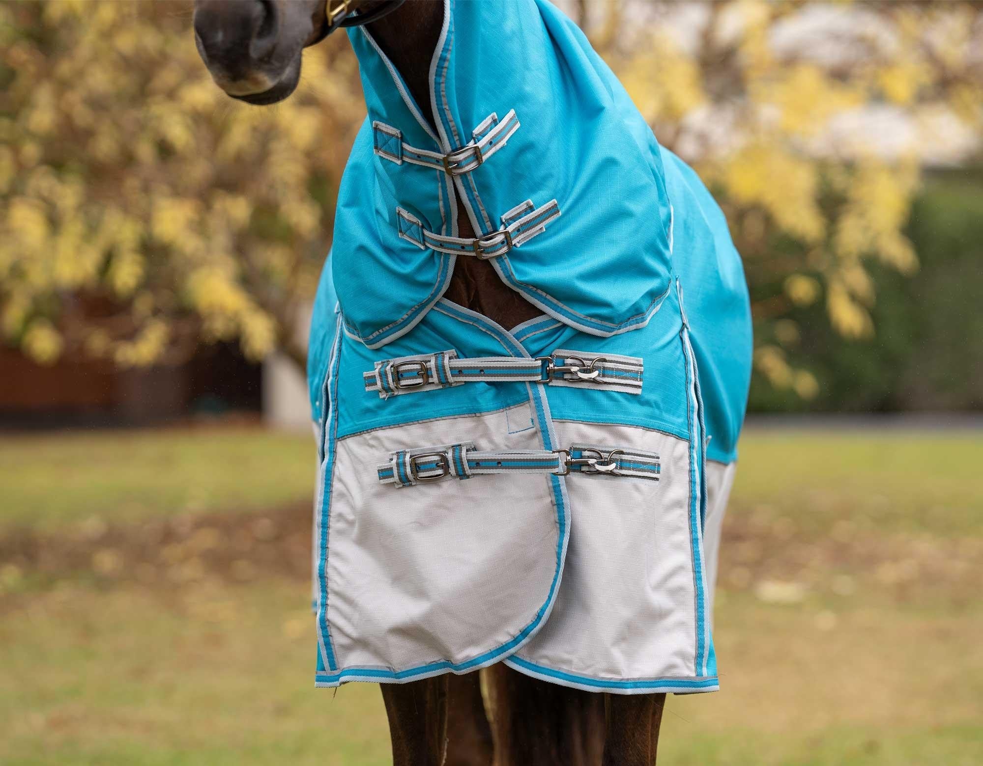 Caribu Flinders Rainsheet Detach-a-Neck Horse Rug 1200D - Image 37