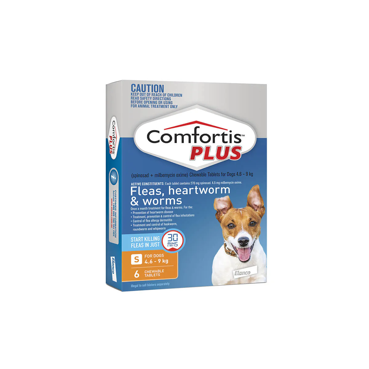 Comfortis Plus Orange Flea & Worming Tablets 4.6-9kg Dog 6 Pack - Image 2