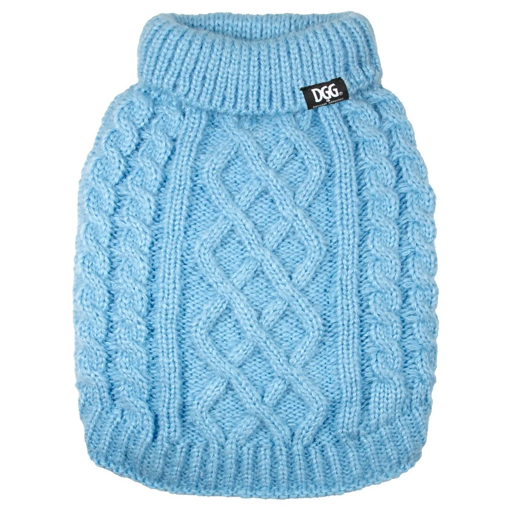 DGG Chunky Knit Dog Jumper Blue - Image 3