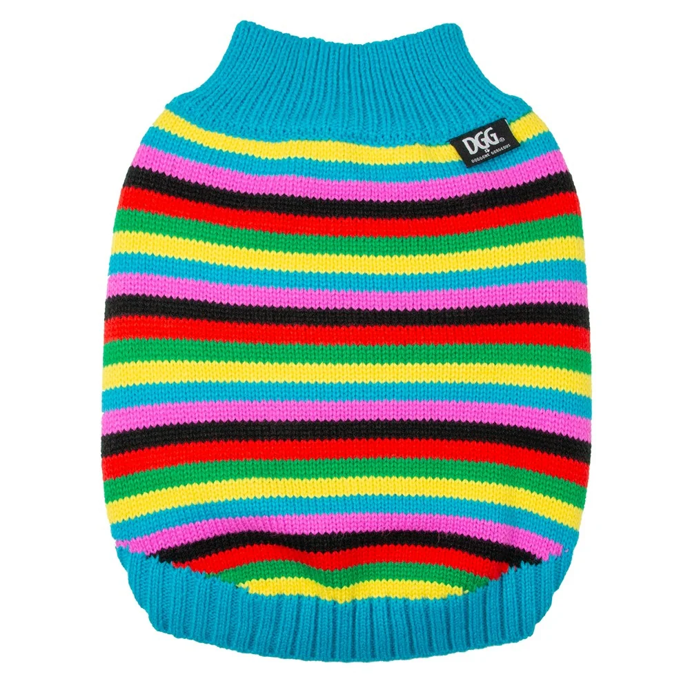 DGG Fashion Knit Dog Jumper Rainbow Stripe - Image 4