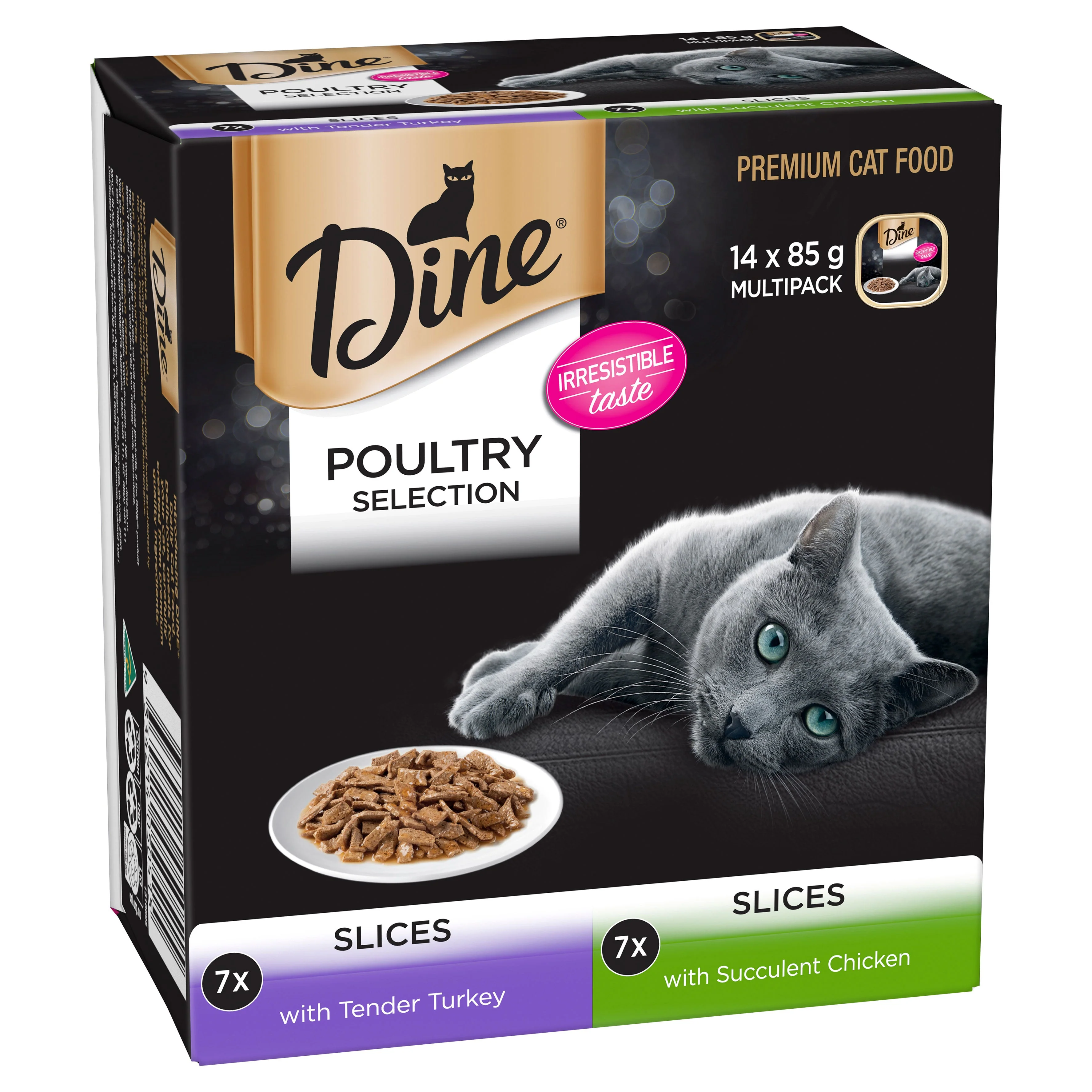 Dine Classic Collection Mixed Poultry Wet Cat Food 14x85g - Image 3