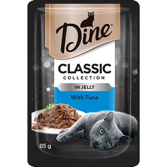 Dine Classic Collection Tuna In Jelly Wet Cat Food Pouch 85g - Image 3