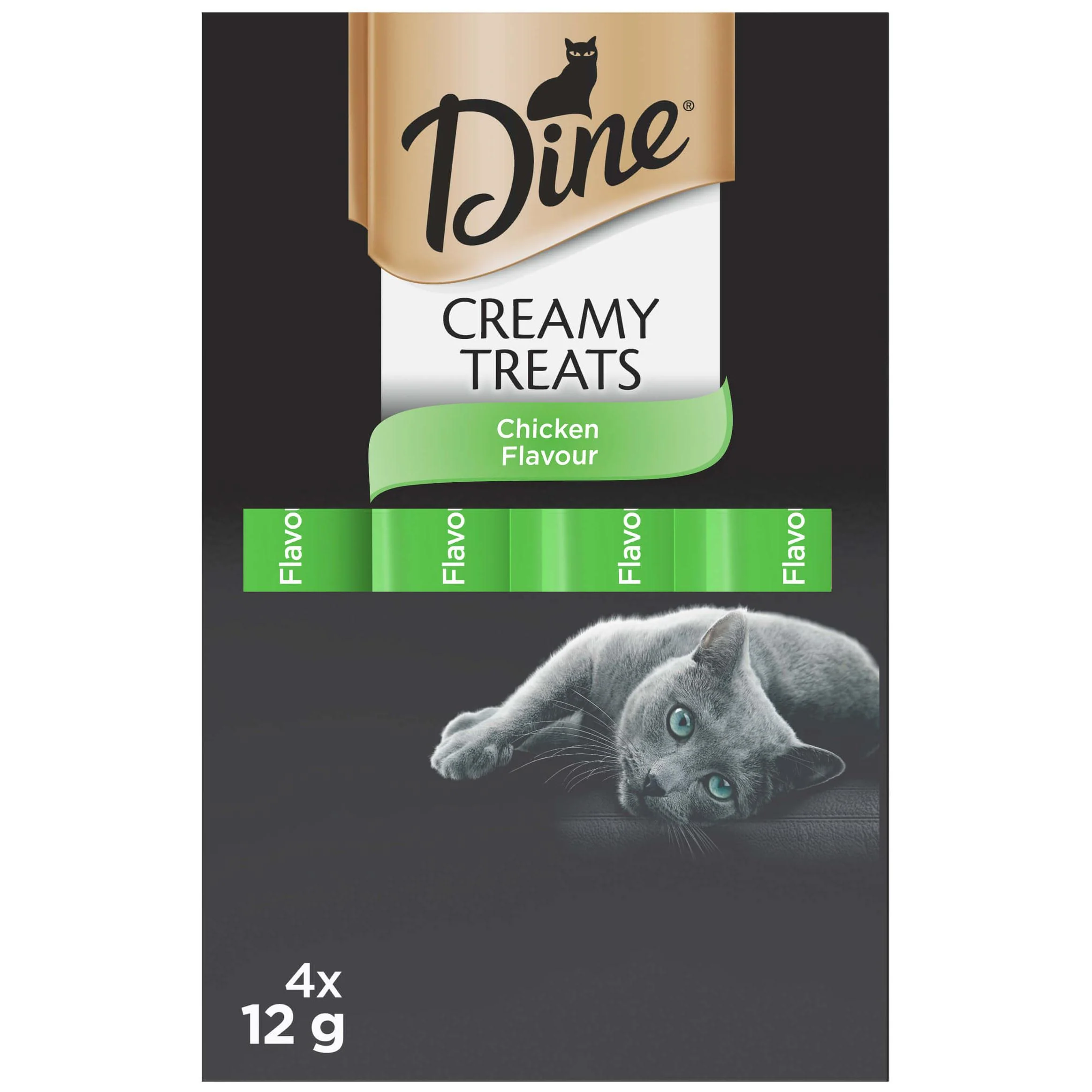 Dine Creamy Treats Chicken Flavour Cat Treats 4x12G - Image 3