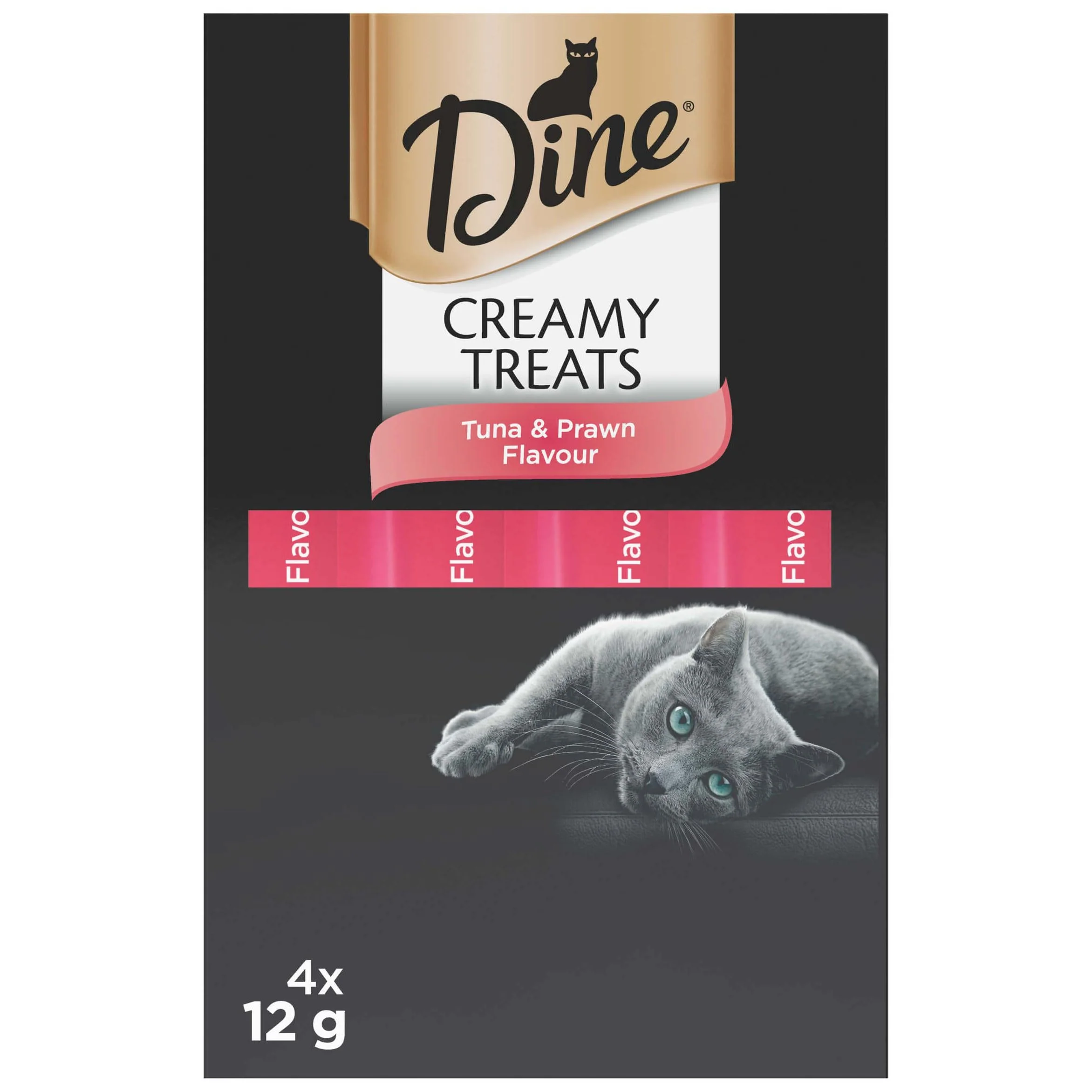 Dine Creamy Treats Tuna & Prawn Flavour Cat Treats 4x12G - Image 9