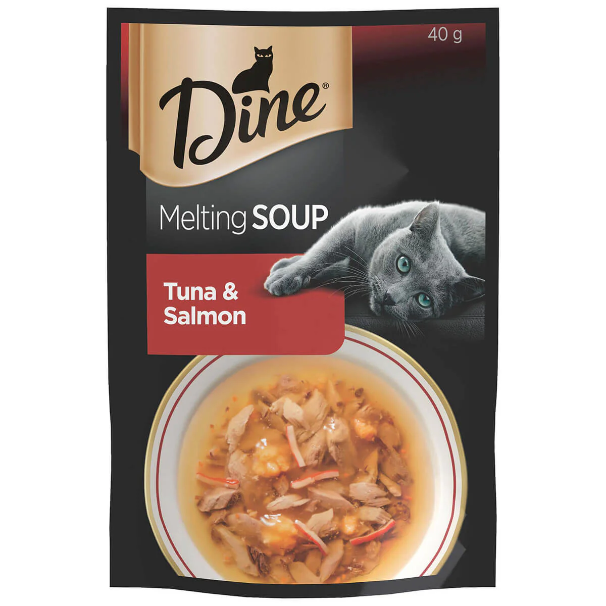 Dine Melting Soup Tuna & Salmon Wet Cat Food 40g