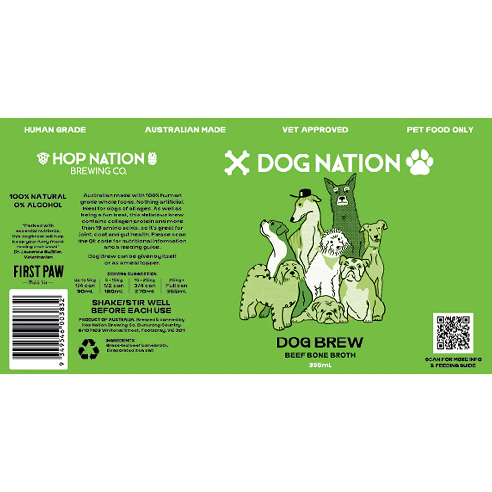 Dog Nation Dog Beer Beef Bone Broth Dog Treat - Image 3
