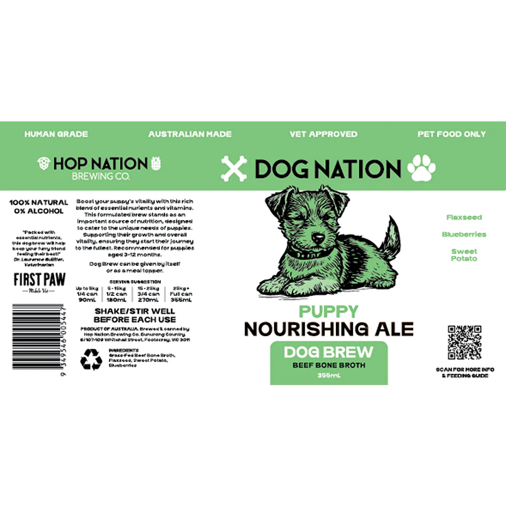 Dog Nation Dog Beer Beef Bone Broth Puppy Dog Treats - Image 2