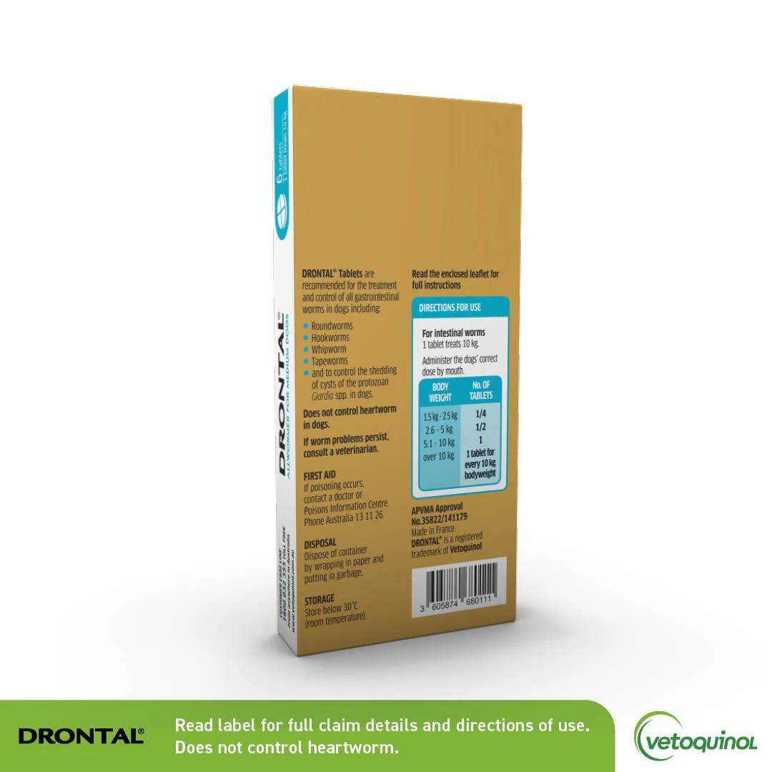 Drontal Allwormer Tablets Medium Dog 6 Pack - Image 4