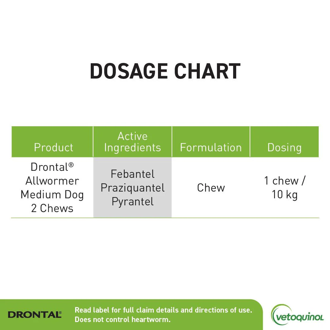 Drontal Chewable Intestinal Wormer Medium Dog - Image 5