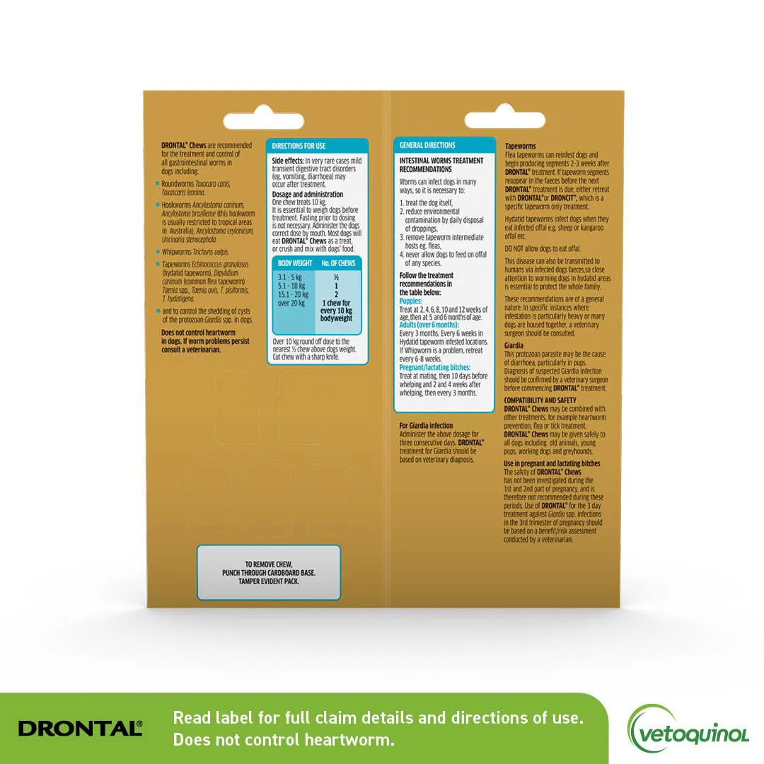 Drontal Chewable Intestinal Wormer Medium Dog - Image 9