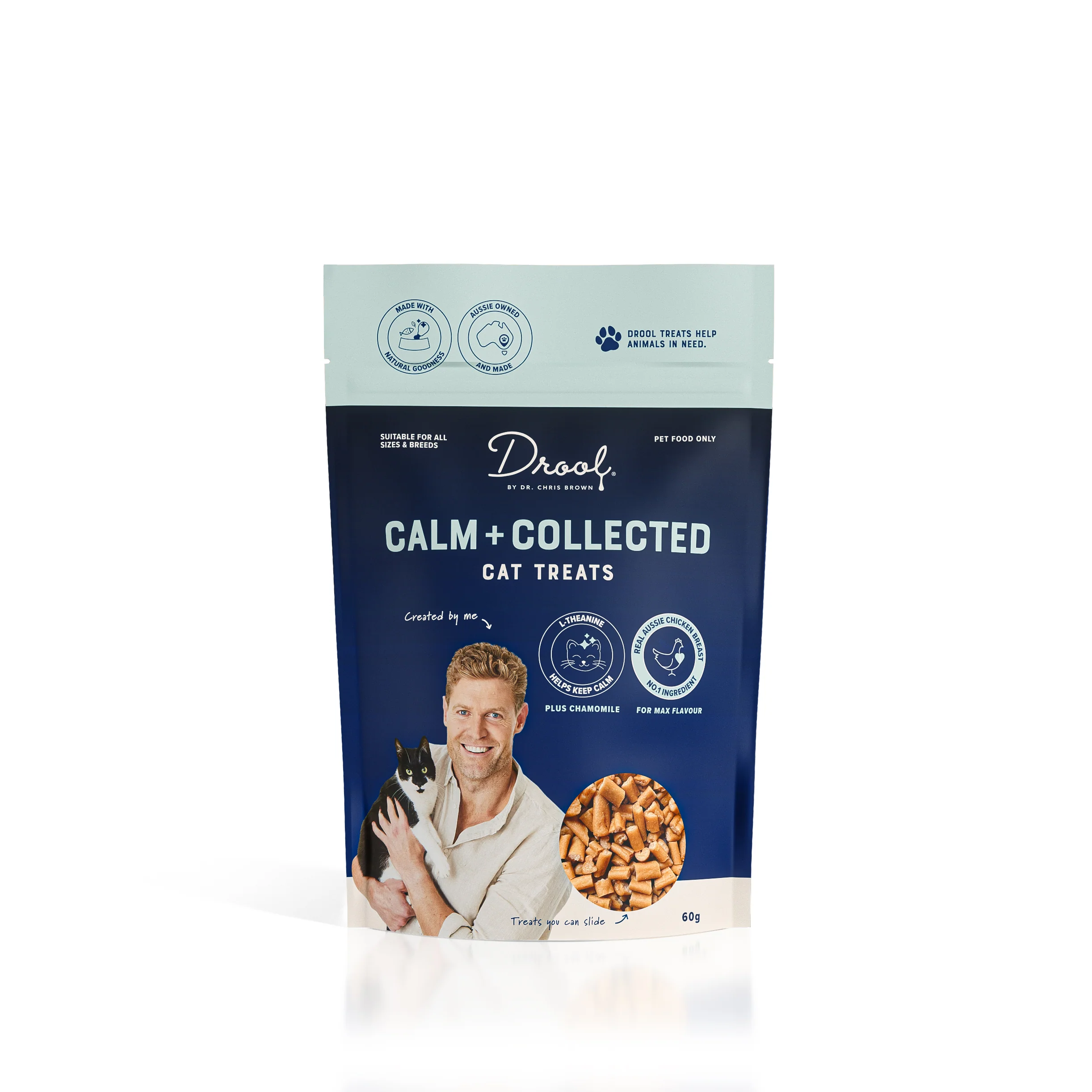 Drool by Dr Chris Brown Cat Calm + Collected Cat Treats 60g
