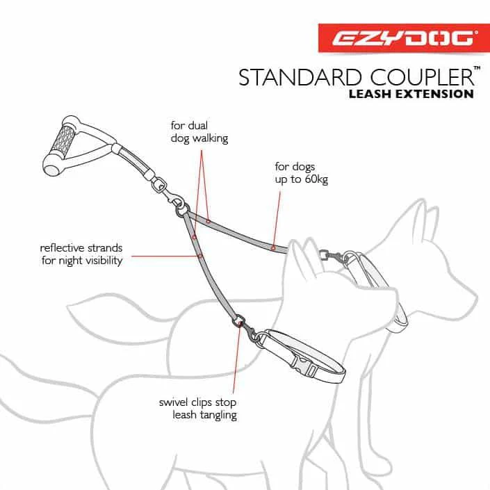 EzyDog Standard Coupler Dual Dog Lead Extension - Image 3