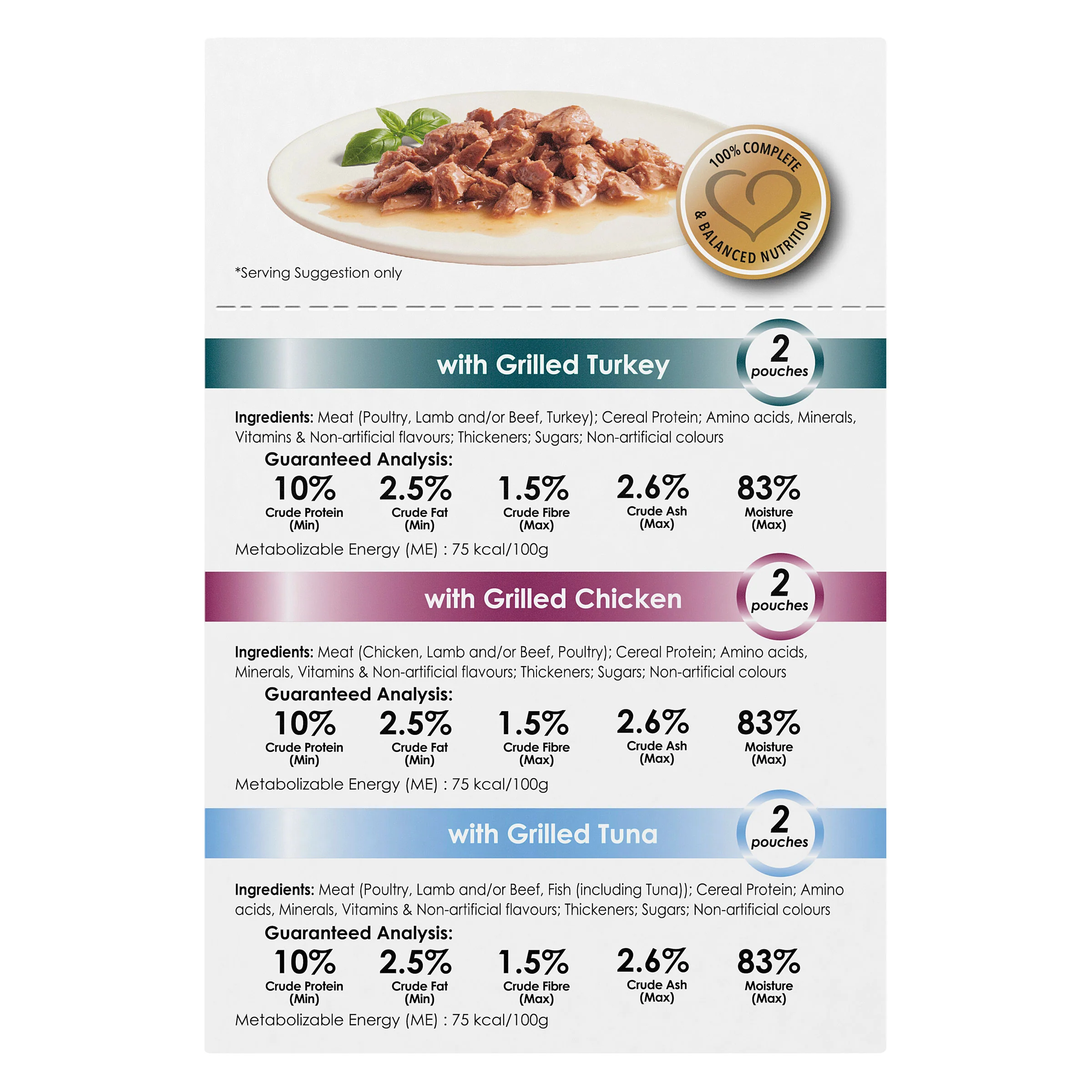 Fancy Feast Adult Petit Cuisine Turkey And Chicken And Tuna Grilled Wet Cat Food 6 X 50g - Image 3