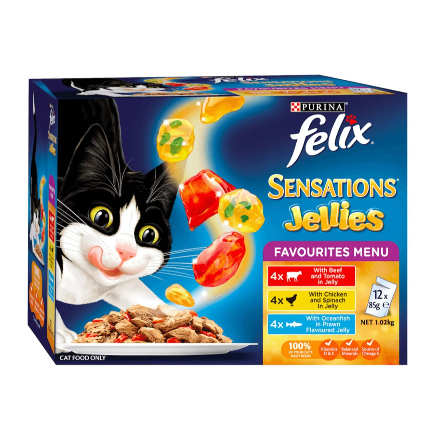 Felix Sensations Jellies Favourites Menu Variety Pack Wet Cat Food