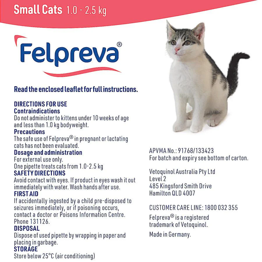 Felpreva Spot On Solution For Small Cats 1-2.5kg - Image 4