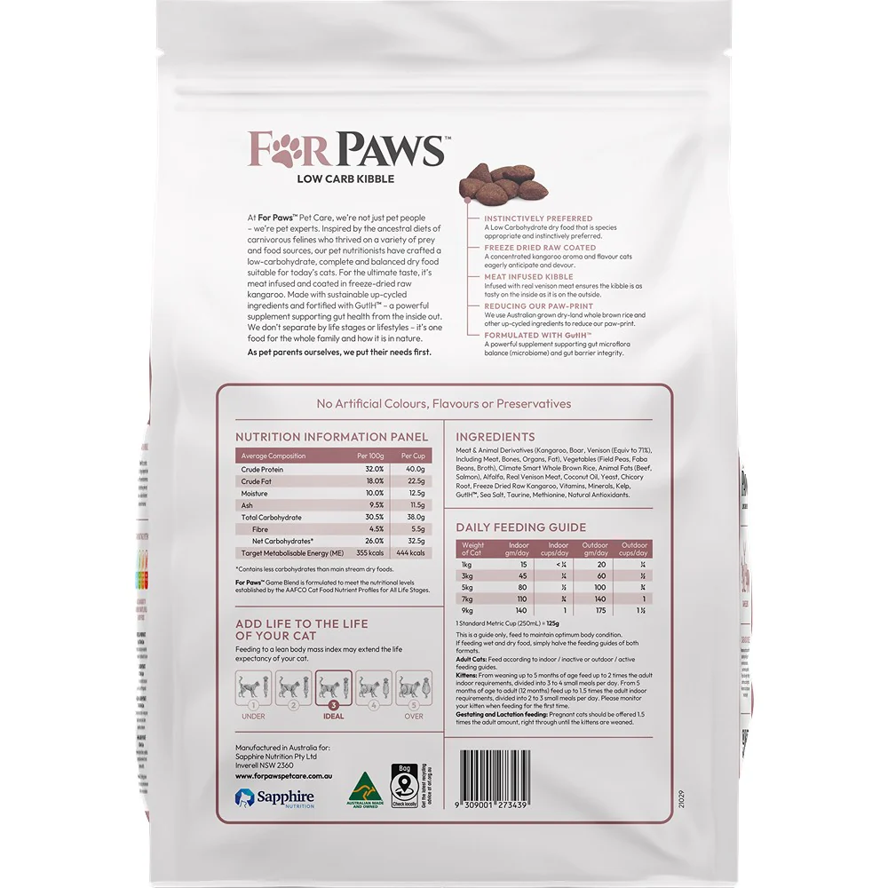 For Paws Low Carb Game Blend Dry Cat Food - Image 2