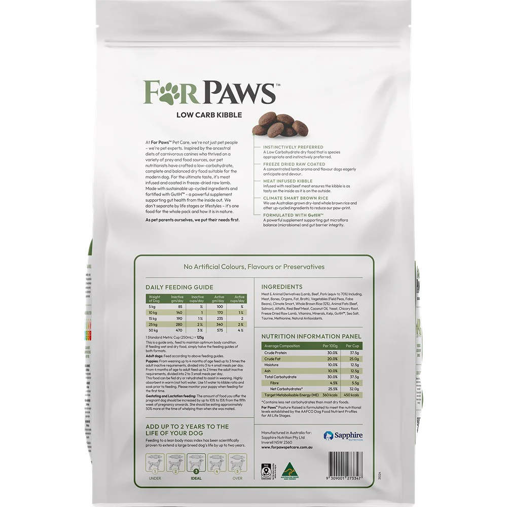 For Paws Low Carb Pasture Blend & Climate Smart Rice Dry Dog Food - Image 4