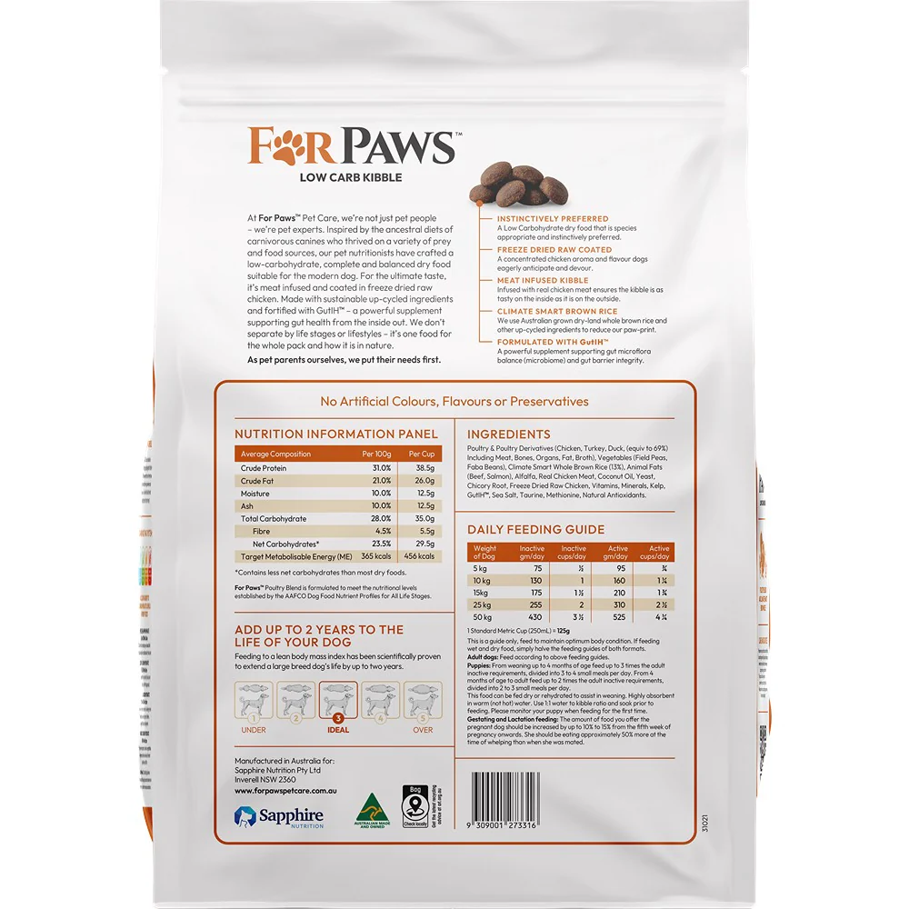 For Paws Low Carb Poultry Blend & Climate Smart Rice Dry Dog Food - Image 3