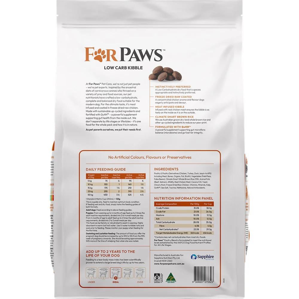 For Paws Low Carb Poultry Blend & Climate Smart Rice Dry Dog Food - Image 4