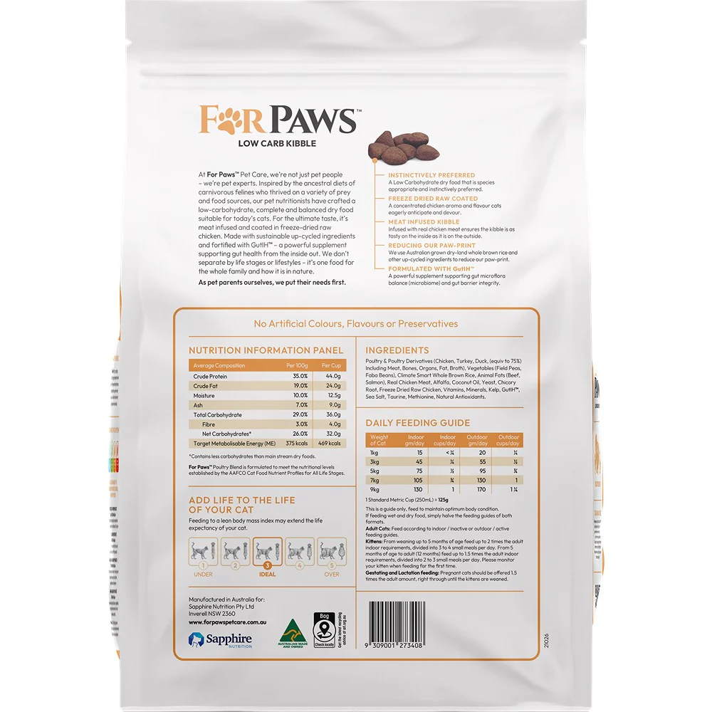 For Paws Low Carb Poultry Blend Dry Cat Food - Image 2
