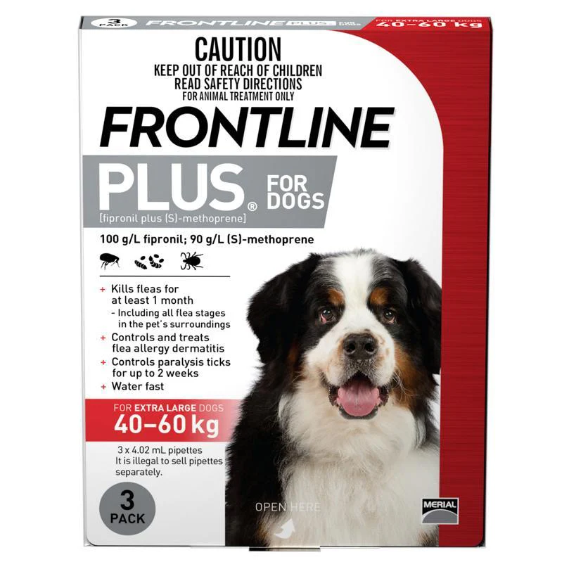 Frontline Plus Extra Large Breed 40-60kg Flea & Tick Spot-On Dog Treatment - Image 5