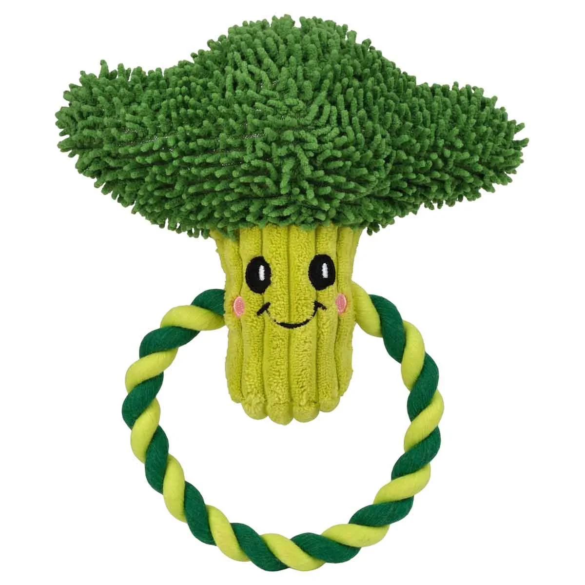 Garden Brocolli Plush Rope Dog Toy