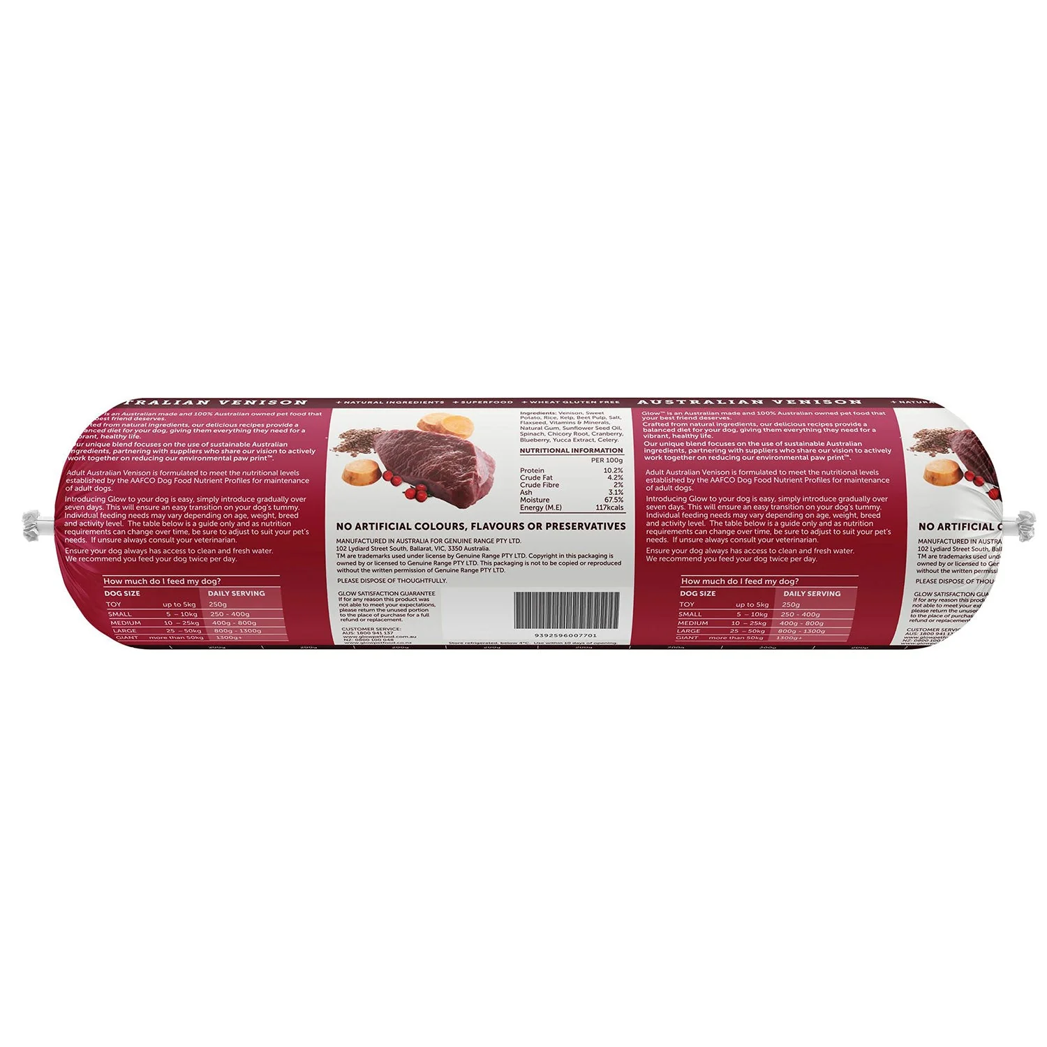 Glow Adult Australian Venison Cooked Dog Roll - Image 3